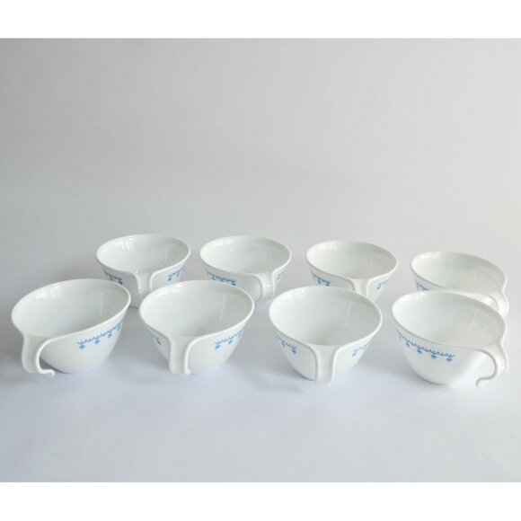 Corelle Snowflake Vintage Mugs Lot of 8 Hook Handles Handle - Picture 8 of 8